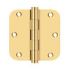 Deltana Hardware Deltana DSB35R5 SERIES SOLID BRASS 3-1/2" X 3-1/2" X 5/8" RADIUS HINGES 