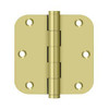 Deltana Hardware Deltana DSB35R5R SERIES RESIDENTIAL SOLID BRASS 3-1/2" X 3-1/2" X 5/8" RADIUS HINGES 