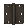 DELTANA 3-1/2" X 3-1/2" X 1/4" RADIUS SOLID BRASS HINGES DISTRESSED FINISHES