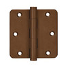 Deltana Hardware DELTANA 3-1/2" X 3-1/2" X 1/4" RADIUS SOLID BRASS HINGES DISTRESSED FINISHES 