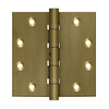 DELTANA DSB45NB 4-1/2" X 4-1/2" SQUARE HINGES NRP, BALL BEARINGS DISTRESSED FINISHES SOLID BRASS