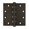 DELTANA DSB45NB 4-1/2" X 4-1/2" SQUARE HINGES NRP, BALL BEARINGS DISTRESSED FINISHES SOLID BRASS