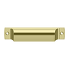 Deltana SHP40 EXPOSED SCREWS RECTANGULAR SHELL PULL 4-1/2" OAL- 4" C To C SOLID BRASS