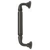 Deltana Hardware Deltana DP2578 DOOR PULL W/ ROSETTE, 10" SOLID BRASS 