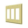 Deltana Hardware Deltana SWP4740 SWITCH PLATE, TRIPLE ROCKER SOLID BRASS 
