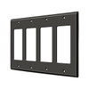 Deltana Hardware Deltana SWP4744 SWITCH PLATE, QUADRUPLE ROCKER SOLID BRASS 