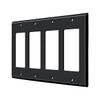 Deltana Hardware Deltana SWP4744 SWITCH PLATE, QUADRUPLE ROCKER SOLID BRASS 