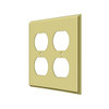 Deltana Hardware Deltana SWP4771 SWITCH PLATE, QUADRUPLE OUTLET SOLID BRASS 