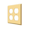 Deltana Hardware Deltana SWP4771 SWITCH PLATE, QUADRUPLE OUTLET SOLID BRASS 