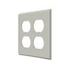 Deltana Hardware Deltana SWP4771 SWITCH PLATE, QUADRUPLE OUTLET SOLID BRASS 