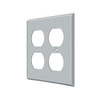 Deltana Hardware Deltana SWP4771 SWITCH PLATE, QUADRUPLE OUTLET SOLID BRASS 