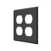 Deltana Hardware Deltana SWP4771 SWITCH PLATE, QUADRUPLE OUTLET SOLID BRASS 
