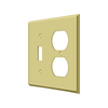 Deltana SWP4762 SWITCH PLATE, SINGLE SWITCH/DOUBLE OUTLET SOLID BRASS