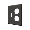 Deltana SWP4762 SWITCH PLATE, SINGLE SWITCH/DOUBLE OUTLET SOLID BRASS