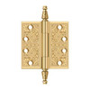 Deltana Hardware Deltana DSBP44 4" X 4" SQUARE ORNATE HINGES SOLID BRASS 