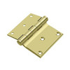 Deltana Hardware Deltana DHS3035 3" X 3-1/2" HALF SURFACE HINGE SOLID BRASS 