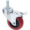 Woodstock International Woodstock Steelex 3" Polyurethane Swivel Caster, Threaded Mount with Double Lock D2614 
