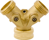 Aqualine Solid Brass Garden Hose Wye With Shut Off Valves HYB-SO