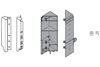 Blum ZSF.535E.D TANDEMBOX Space Corner Set (Front & Rear Brackets), D Height with Design Elements, Dust Gray/Nickel