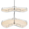  Rev-A-Shelf 32" Solid Bottom Double Shelf Kidney Shaped Lazy Susan w/ Telescoping Post for Corner Base Cabinet 53472 Series 