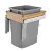  Rev-A-Shelf Single 35 Qt. Pullout Top Mount Wood and Silver Waste Container for 12" W x 18" D 1-1/2" Face Frame Cabinet 4WCTM-1516DM-1 