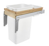  Rev-A-Shelf Single 50 Qt. Pullout Top Mount Wood and White Waste Container for 1-1/2" Face Frame Cabinet 4WCTM-1550DM-1 