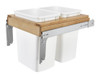  Rev-A-Shelf Double 35 Qt. Pullout Top Mount Wood and White Waste Container for Full Access Cabinet 4WCTM-21DM2-495-FL 