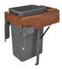  Rev-A-Shelf Walnut Walnut Top Mount Waste Pullout w/Single Orion Gray 50 qt. Container and Rev-A-Motion Soft-Close Soft-Close for 18" Full Height Base 4WCTM-WNRM-1850DM-1 