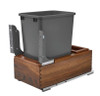  Rev-A-Shelf Walnut Bottom Mount Waste Container w/BLUMOTION Soft-Close 4WC-WN-15DM1-SC 