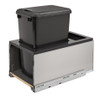 Rev-A-Shelf Rev-a-shelf Stainless Steel Bottom Mount LEGRABOX Waste Pullout w/Single Black 35 qt. Container and BLUMOTION Soft-Close for Full Access 15" Base 5LB-1535SSBL-118 