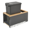 Rev-A-Shelf Rev-a-shelf Maple Bottom Mount LEGRABOX Waste Pullout w/Single Orion Gray 35 qt. Container and BLUMOTION Soft-Close for Full Access 15" Base 5LB-1535OGMA-113 