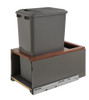 Rev-A-Shelf Rev-a-shelf Walnut Bottom Mount LEGRABOX Waste Pullout w/Single Orion Gray 50 qt. Container and BLUMOTION Soft-Close for Full Access 15" Base 5LB-1550OGWN-113 