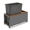 Rev-A-Shelf Rev-a-shelf Walnut Bottom Mount LEGRABOX Waste Pullout w/Single Orion Gray 30 qt. Container and BLUMOTION Soft-Close for Full Access 12" Base 5LB-1230OGWN-113 