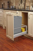 Rev-A-Shelf Rev-a-shelf Single 35 Qt. Pull-Out 18 in. D Brushed Aluminum and Silver Waste Container with Rev-A-Motionn 5149-15DM18-117 