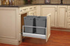 Rev-A-Shelf Rev-a-shelf Double 50 Qt. Pull-Out Brushed Aluminum and Silver Waste Container with Rev-A-Motion 5149-2150DM-217 