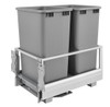 Rev-A-Shelf Rev-a-shelf Double 50 Qt. Pull-Out Brushed Aluminum and Silver Waste Container with Rev-A-Motion 5149-2150DM-217 