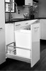 Rev-A-Shelf Rev-a-shelf Single 50 Qt. Pull-Out Brushed Aluminum and White Waste Container with Rev-A-Motion 5149-1550DM-111 