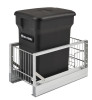 Rev-A-Shelf Rev-a-shelf Aluminum Bottom Mount Waste Pullout with Single Green 24 Qt. Compo+ Container w/Soft-Close for 30" sink base or 15" base 5349-15CKxx-1 