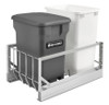 Rev-A-Shelf Rev-a-shelf Aluminum Bottom Mount Waste Pullout with Single Green 24 Qt. Compo + and Single White 35 Qt. Container w/Soft-Close for 18" 5349-18CKXX-2 