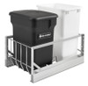 Rev-A-Shelf Rev-a-shelf Aluminum Bottom Mount Waste Pullout with Single Green 24 Qt. Compo + and Single White 35 Qt. Container w/Soft-Close for 18" 5349-18CKXX-2 