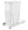 Rev-A-Shelf Rev-a-shelf Single 50 Qt. Pull-Out White Waste Container with 3/4 Extension Slide RV-12PB-50 
