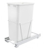 Rev-A-Shelf Rev-a-shelf Single 50 Qt. Pull-Out White Waste Container with Lid and Full-Extension Slides RV-12PB-50 S 