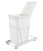 Rev-A-Shelf Rev-a-shelf Single 35 Qt. Pull-Out White Waste Container with Lid and 3/4 Extension Slides RV-12PB-L 