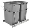 Rev-A-Shelf Rev-a-shelf Double 35 Qt. Pull-Out Silver or Black and Chrome Waste Container RV-18KD-17C S/RV-18KD-18C S 