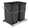 Rev-A-Shelf Rev-a-shelf Double 35 Qt. Pull-Out Silver or Black and Chrome Waste Container RV-18KD-17C S/RV-18KD-18C S 