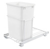 Rev-A-Shelf Rev-a-shelf Single 35 Qt. 14-3/8 in. Wide Pull-Out White Waste Container with 3/4 Extension Slides RV-18PB-1 