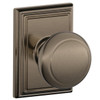  Schlage Lock F-Series Passage Knob Andover Series with Addison Rosette 