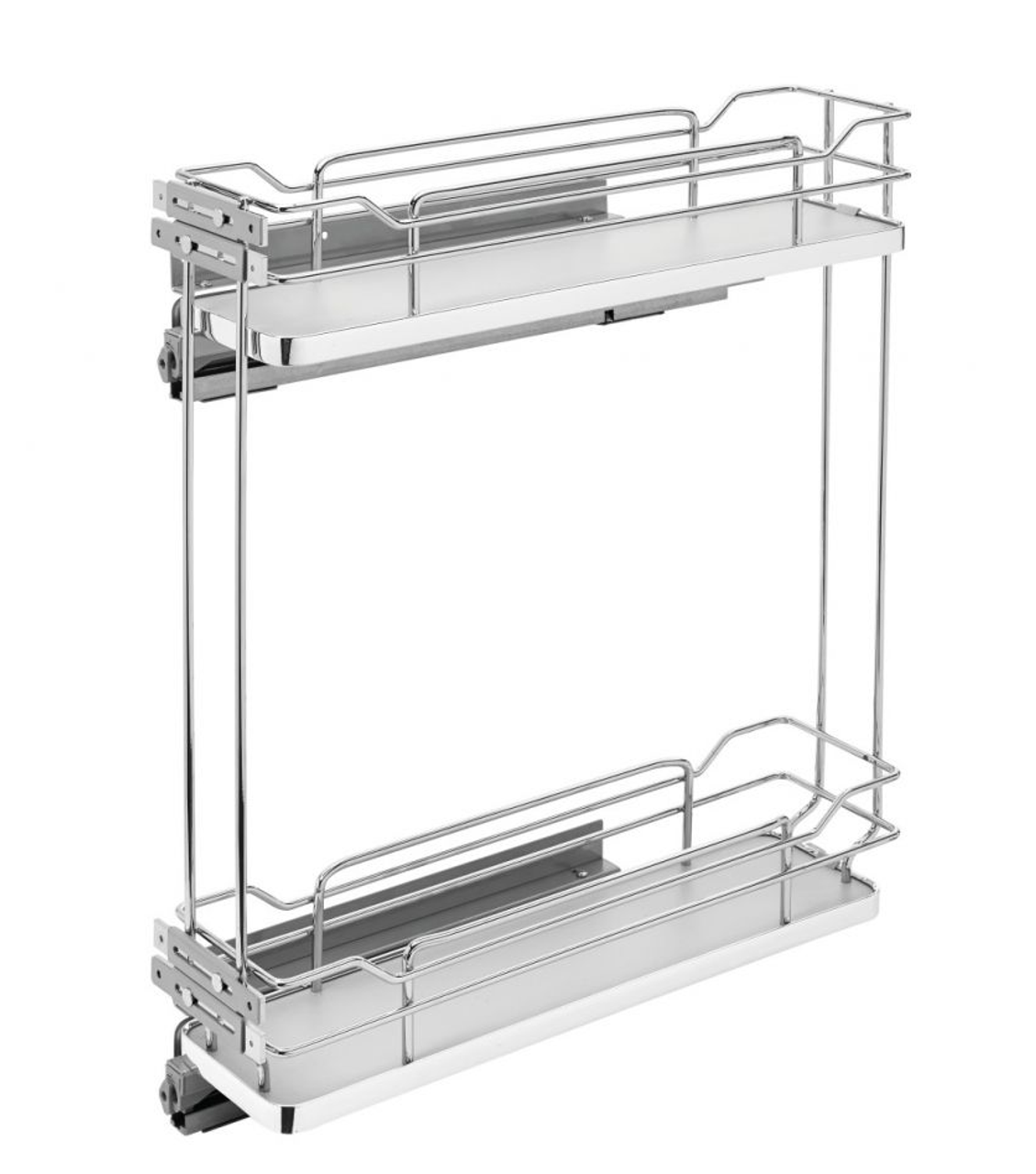 Fog Series Two-Tiered Base Organizer, Featuring Flat Wire in Orion Gray,  with BLUMOTION Full-Extension Soft Close Slides by Rev-A-Shelf