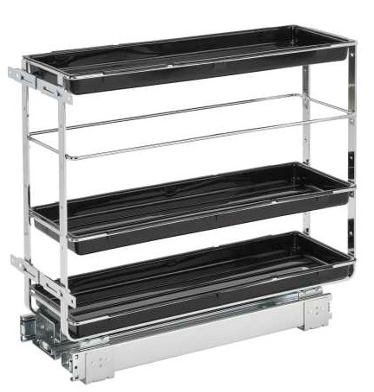 7-3/4 Inch Pull-Out Base Organizer, Chrome & Black