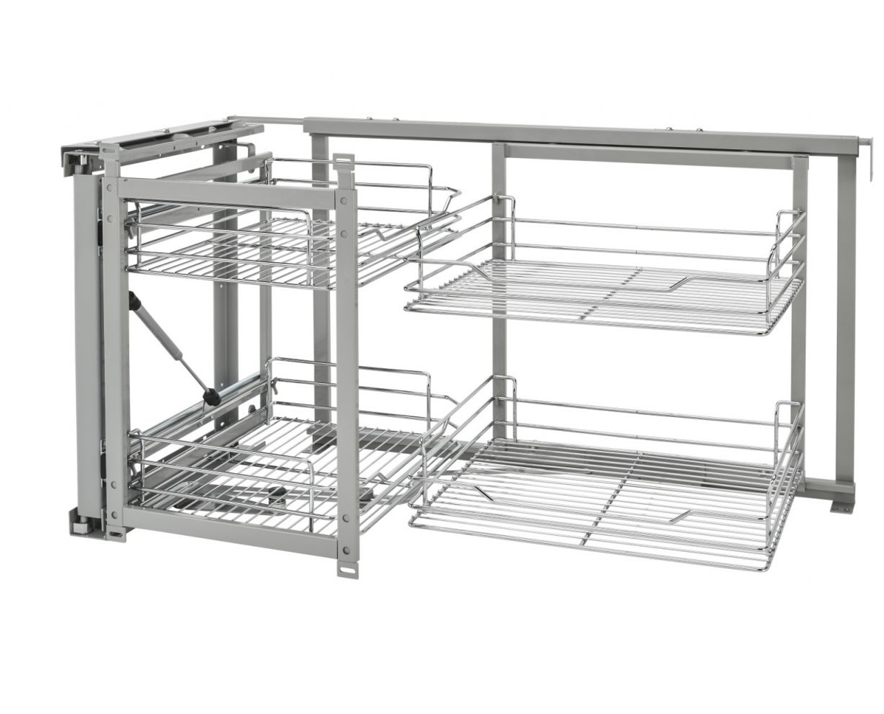 Rev-a-shelf Chrome Two-Tier Wire Bottom Shelves for Blind Corner Cabinet for 15" or 18" Opening 5707-15CR or 5707-18CR